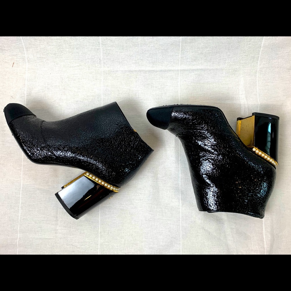Chanel ankle boots with pearl detailing